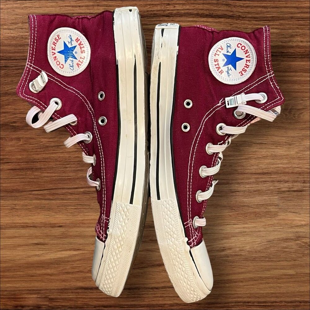 Converse Chuck Taylor All Star High Tops Burgundy Women’s 8.5 Men’s 7 - Picture 4 of 6